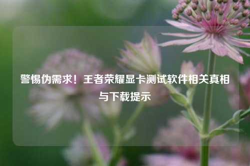 警惕伪需求！王者荣耀显卡测试软件相关真相与下载提示