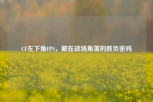 CF左下角FPS，藏在战场角落的胜负密码