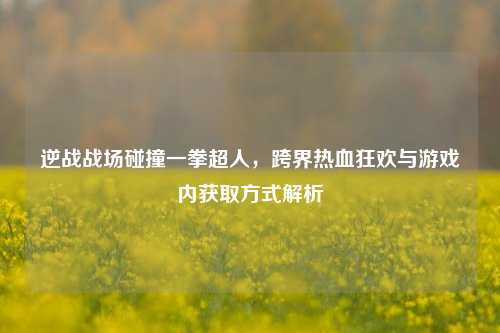 逆战战场碰撞一拳超人,跨界热血狂欢与游戏内获取方式解析