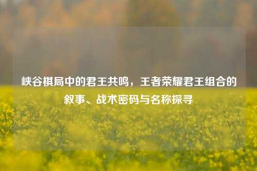 峡谷棋局中的君王共鸣，王者荣耀君王组合的叙事、战术密码与名称探寻
