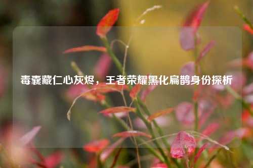 毒囊藏仁心灰烬，王者荣耀黑化扁鹊身份探析