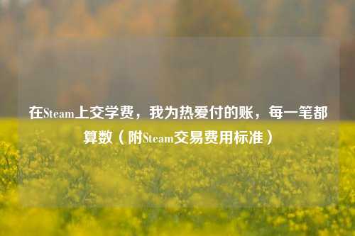 在Steam上交学费，我为热爱付的账，每一笔都算数（附Steam交易费用标准）