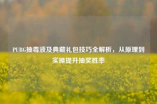 PUBG抽毒液及典藏礼包技巧全解析，从原理到实操提升抽奖胜率