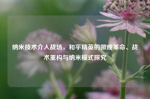 纳米技术介入战场，和平精英的微观革命、战术重构与纳米模式探究