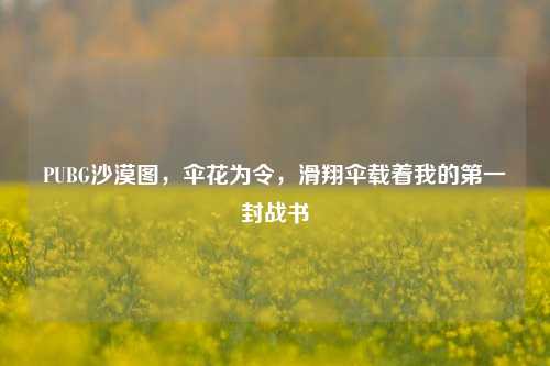 PUBG沙漠图，伞花为令，滑翔伞载着我的第一封战书