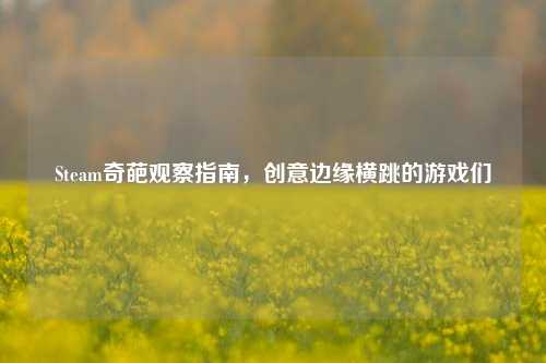 Steam奇葩观察指南，创意边缘横跳的游戏们