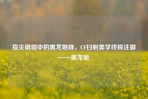 指尖硝烟中的黑龙咆哮，CF扫射美学终极注脚——黑龙炮