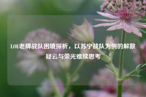 LOL老牌战队困境探析，以苏宁战队为例的解散疑云与荣光难续思考